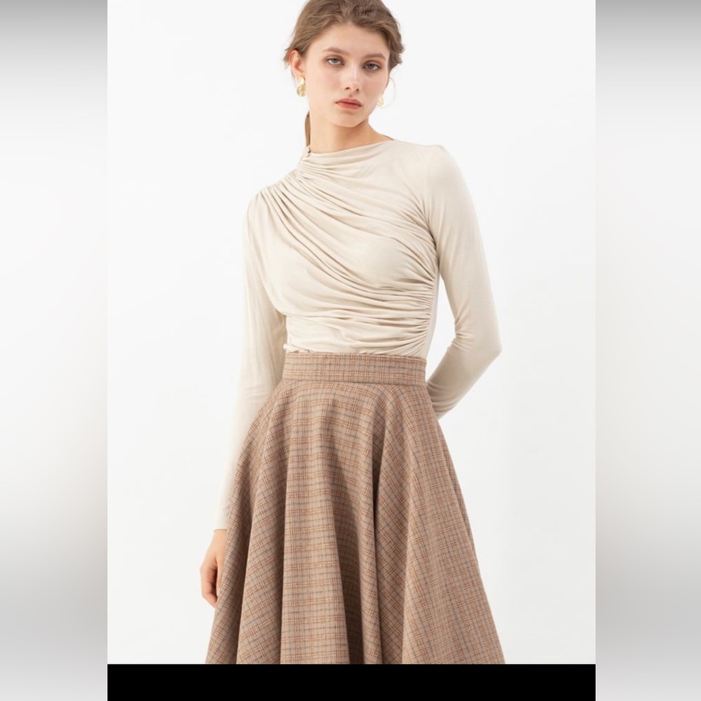CHICWISH RUCHED LONG SLEEVED TOP